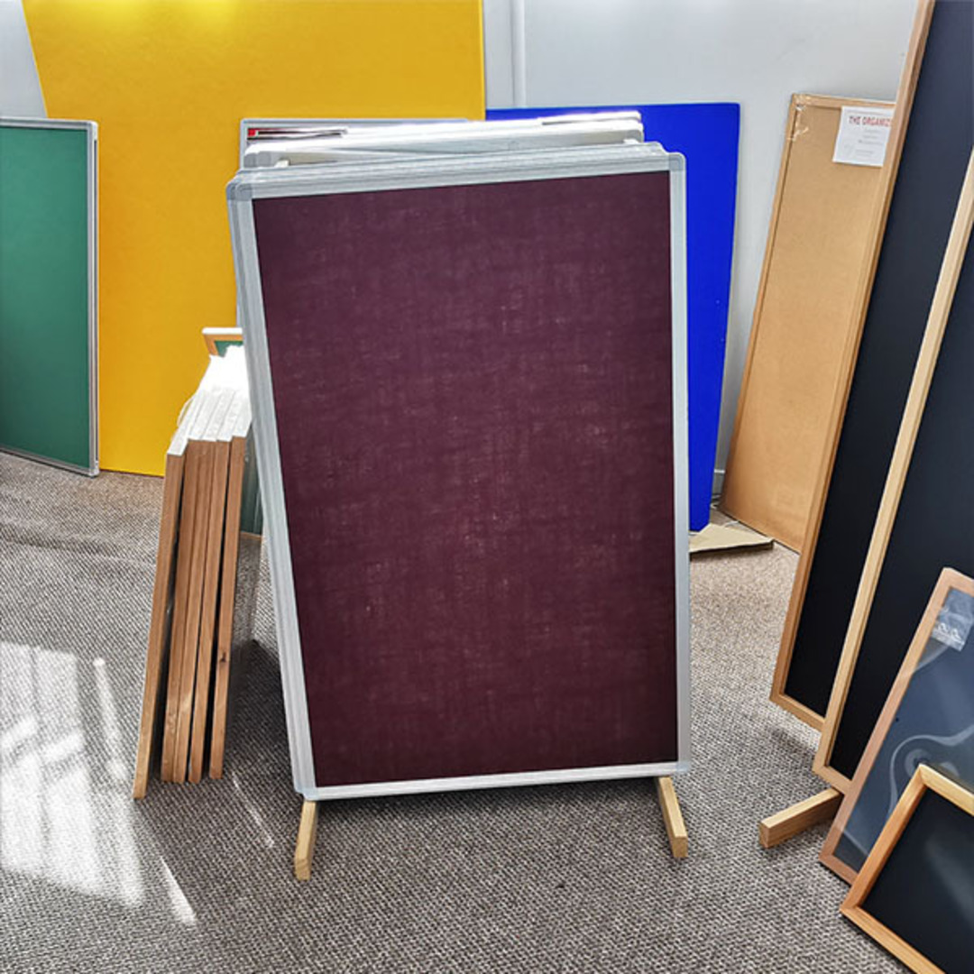 Pinboard | Aluminium Frame | 600 x 900mm | Hessian Burgundy image 1